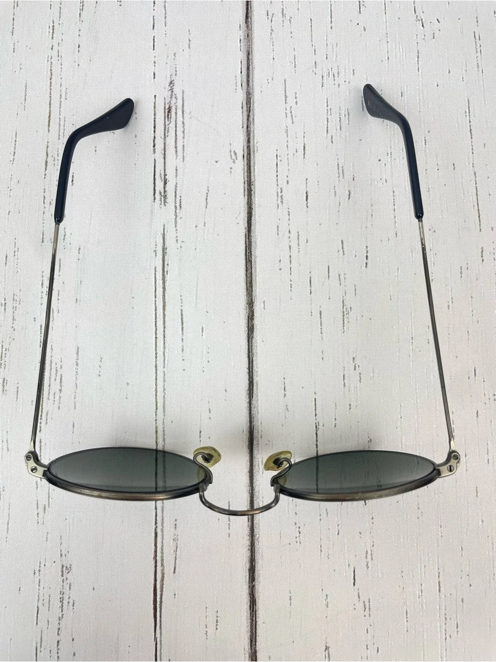 Vintage Ray-Ban W1576 Classic Metal Round Bausch & Lomb Glass G-15 Green Lenses